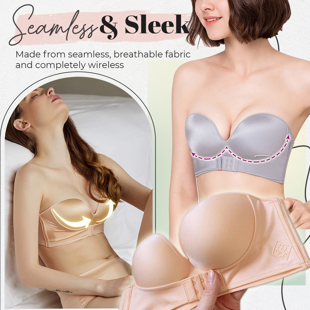 Hazelchrysanth™ Organic Cotton Strapless Front Buckle Bra